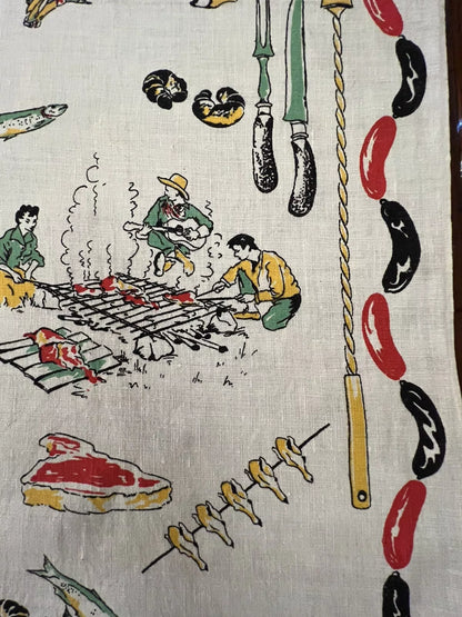 Irish Pure Linen Tea Towel BBQ