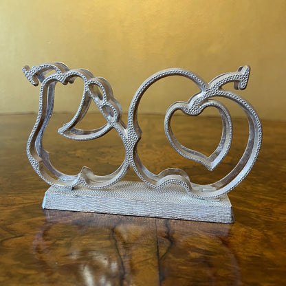 Italian Zinc Apple & Pear Napkin Holder 