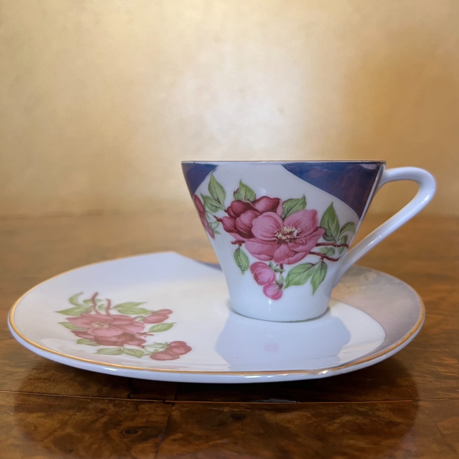 Japanese Floral Tea Cup & Tennis Plate