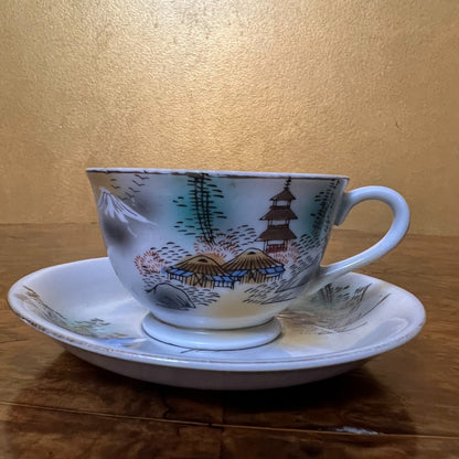 Japanese Tea Cup & Saucer Pair Set 