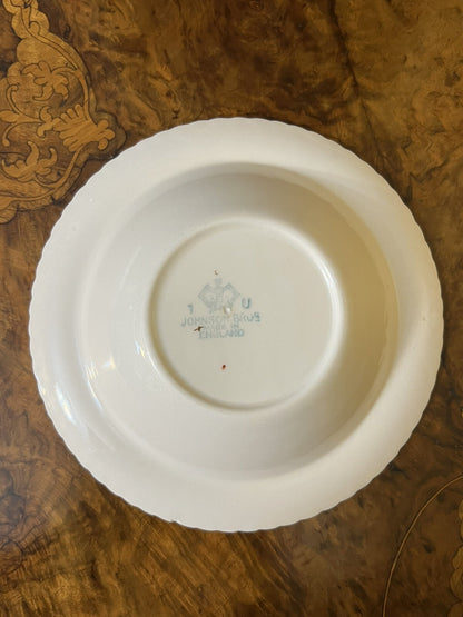 Johnson Bros Old English Gold & Burgundy Print Soup Bowl 