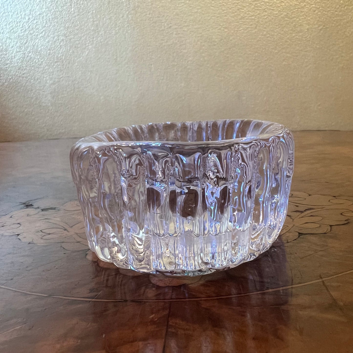 Kosta Boda Glass Ribbed Small Bowl