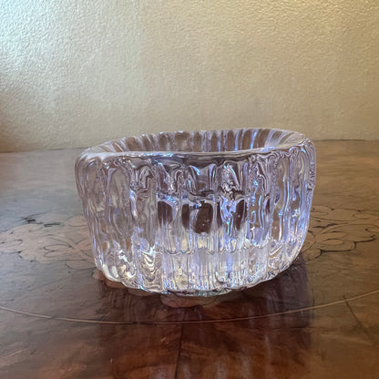 Kosta Boda Glass Ribbed Small Bowl