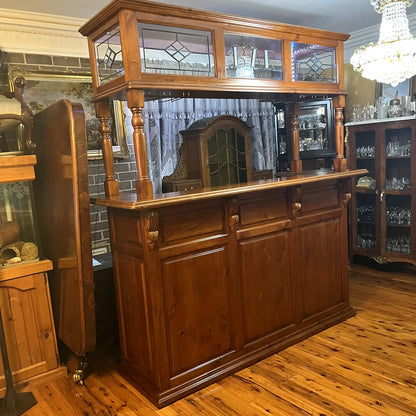 Large Wooden Bar With Light