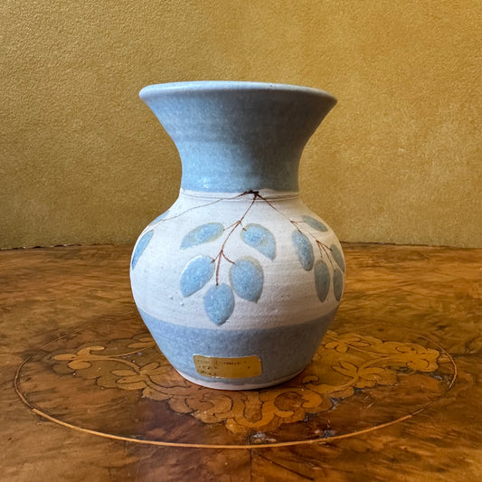 Light Blue Floral Pottery Vase