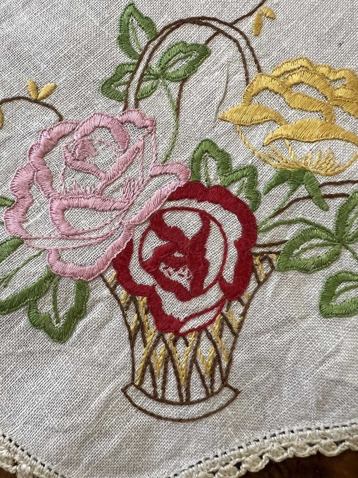 Linen Embroidered Floral 