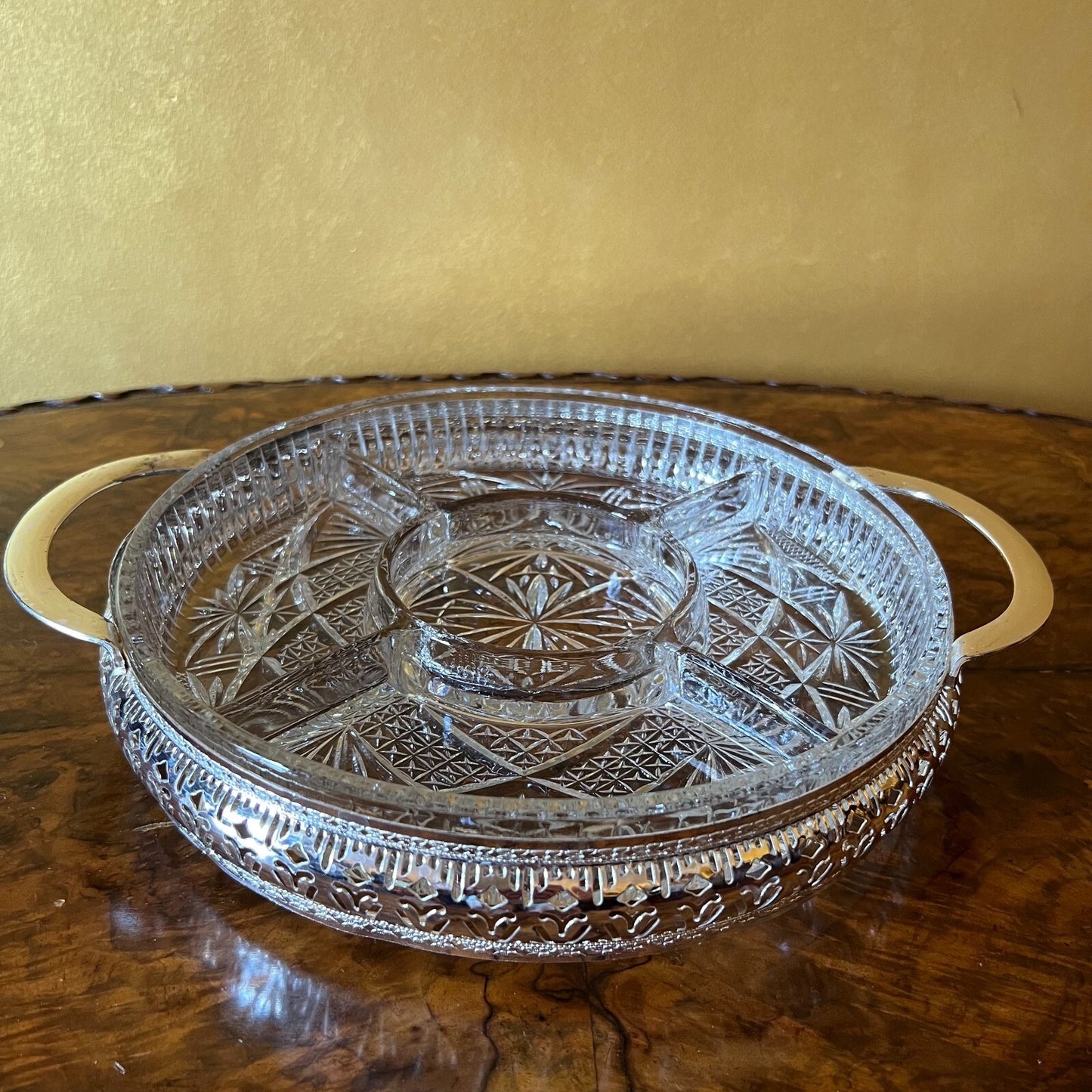 Metal & Glass Serving Platter 