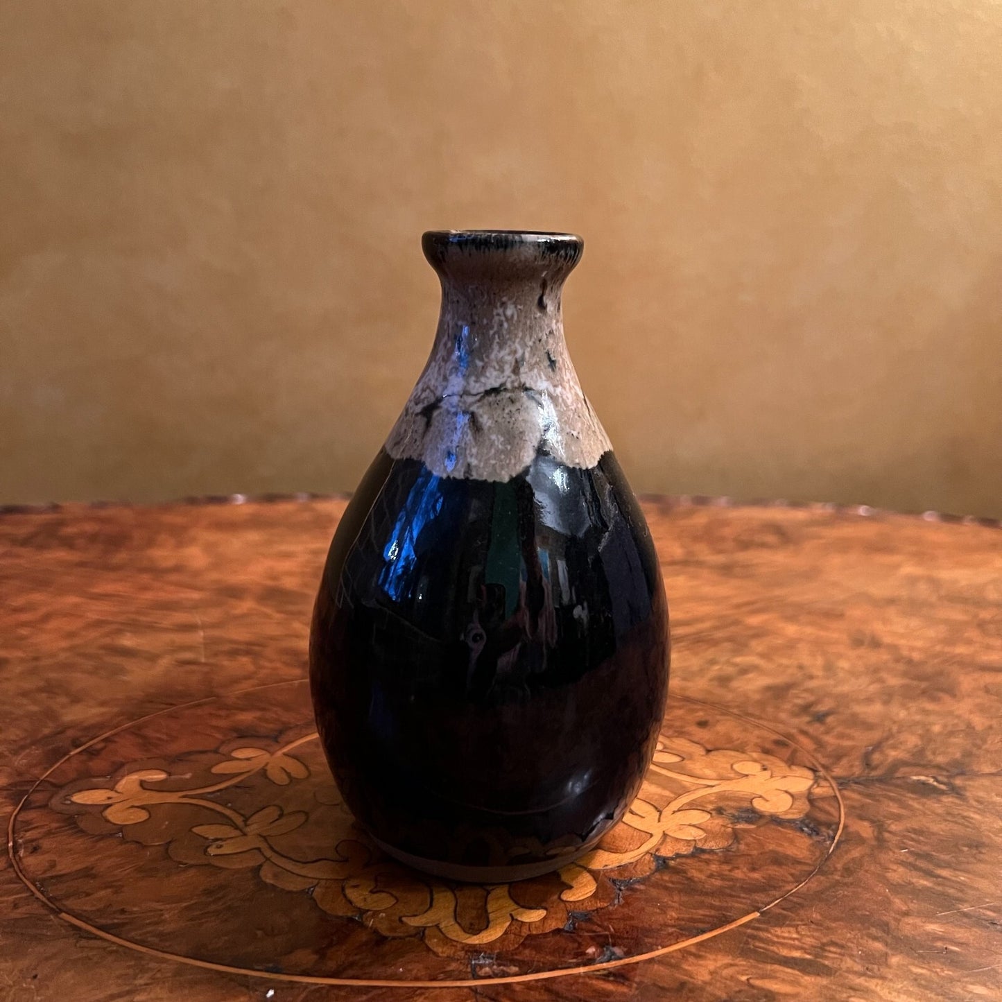 Navy Brown Pottery Small Vase 
