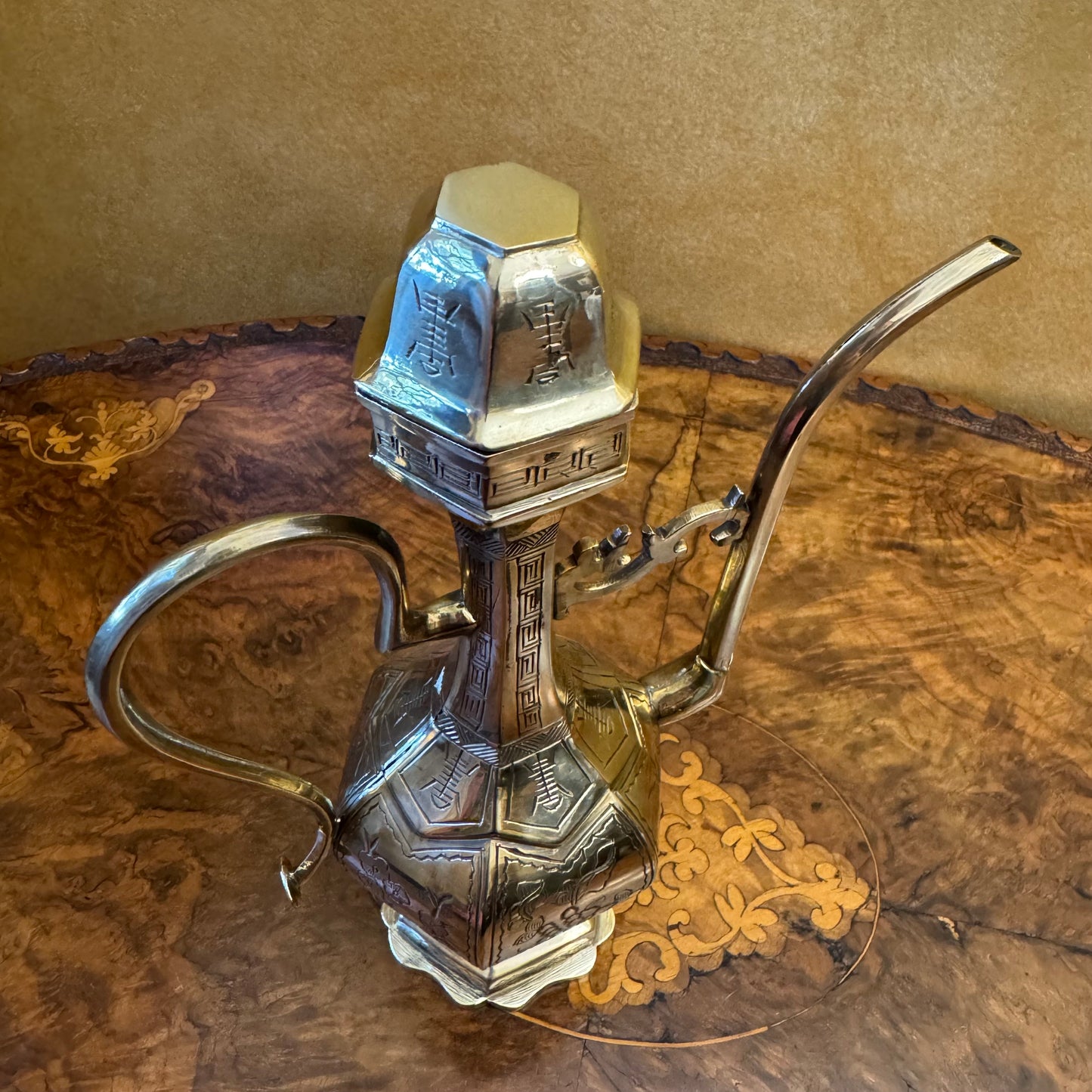 Oriental Solid Brass Coffee Pot
