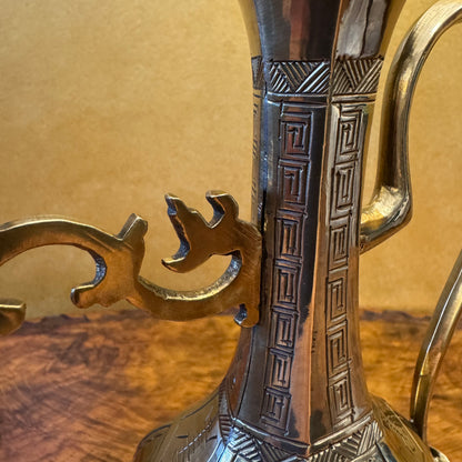 Oriental Solid Brass Decanter 