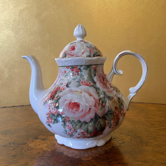 Pink Floral Print Tea Pot 