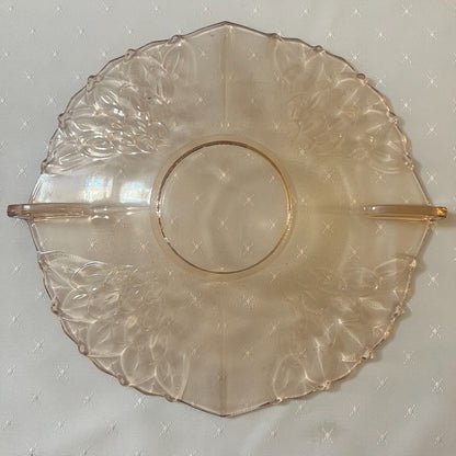 Pink Glass Round Tray 