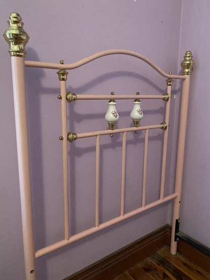 Pink Metal Single Bed Frame