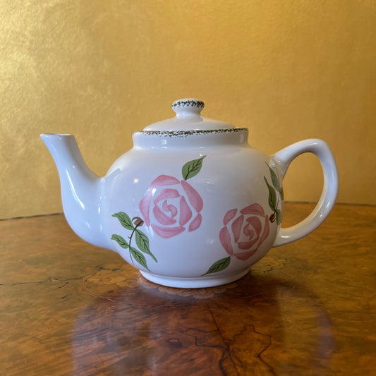 Pink Rose Print Tea Pot 