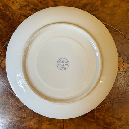 Pink Silver Floral Print Saucer 