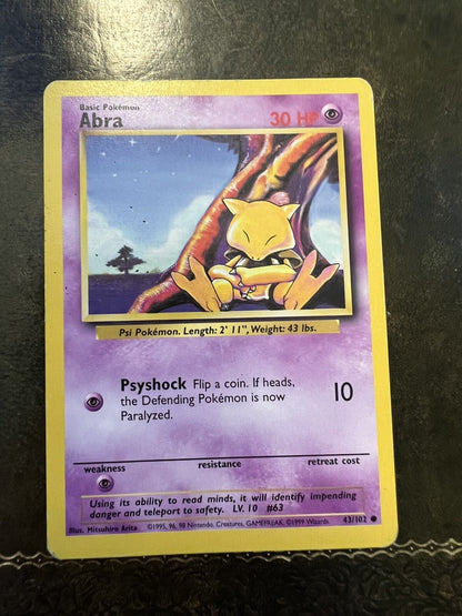 Pokemon Card Abra Common 1990s 