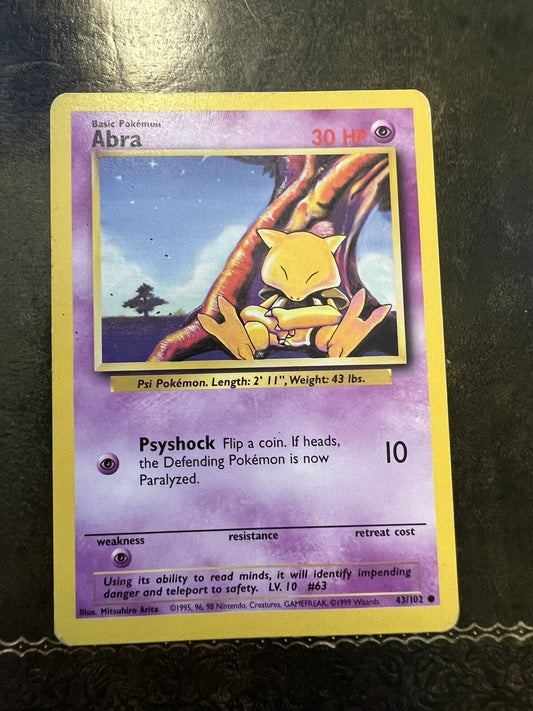 Pokemon Card Abra Common 1990s 