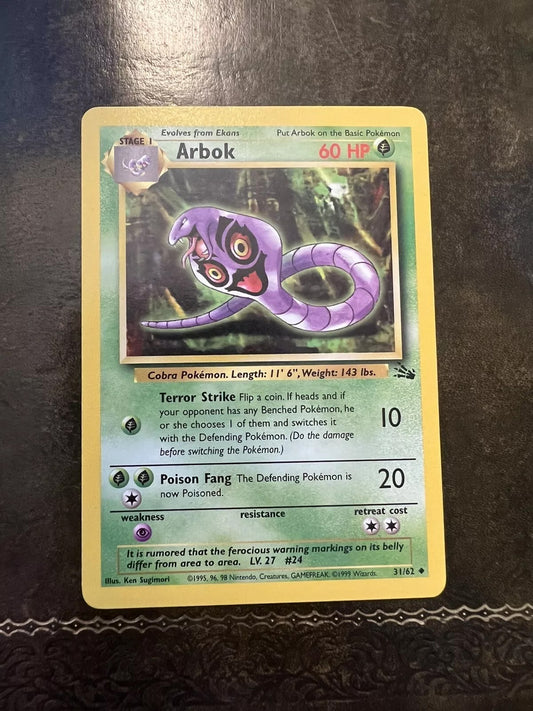 Pokemon Card Arbok Uncommon 1990s