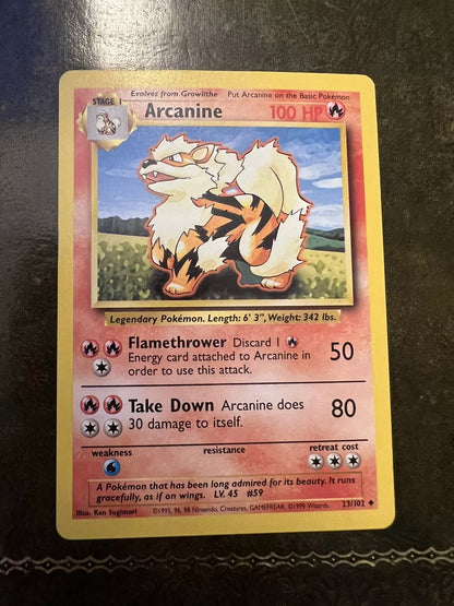 Pokemon Card Arcanine Uncommon 1990s