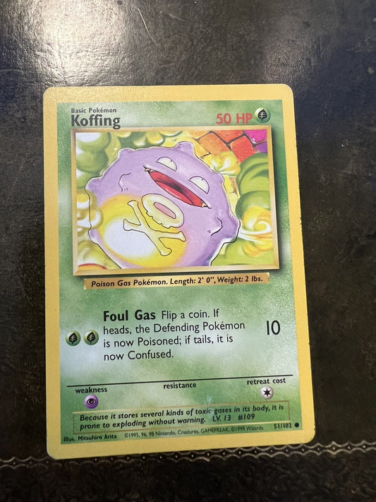 Pokemon Card Koffing Common 1990s 
