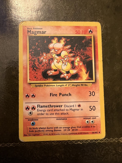 Pokemon Card Magmar 1990s Uncommon 