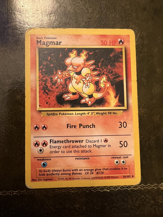 Pokemon Card Magmar 1990s Uncommon 