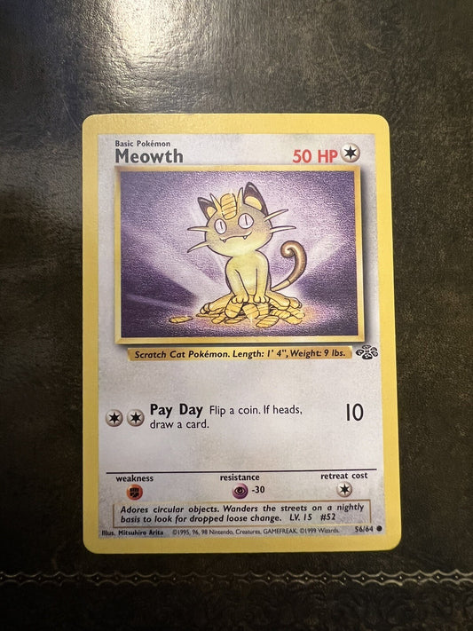 Pokemon Card Meowth Common 1990s 