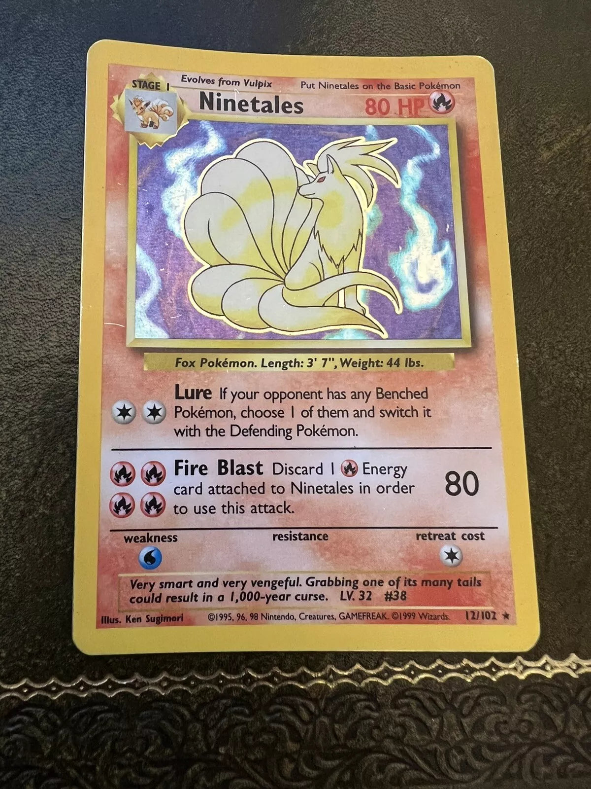 Pokemon Card Ninetales Holo 1990s Rare