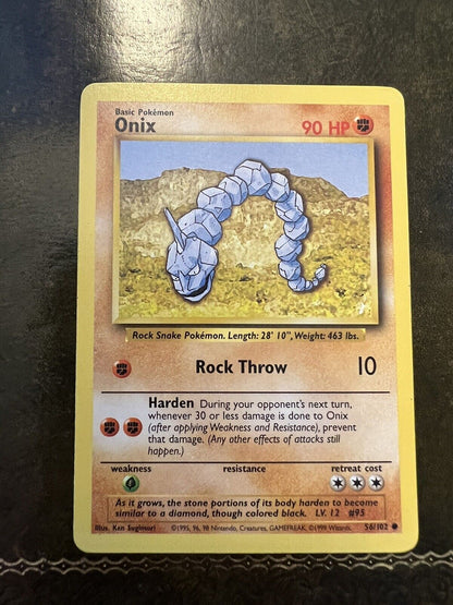 Pokemon Card Onix Common 1990s 