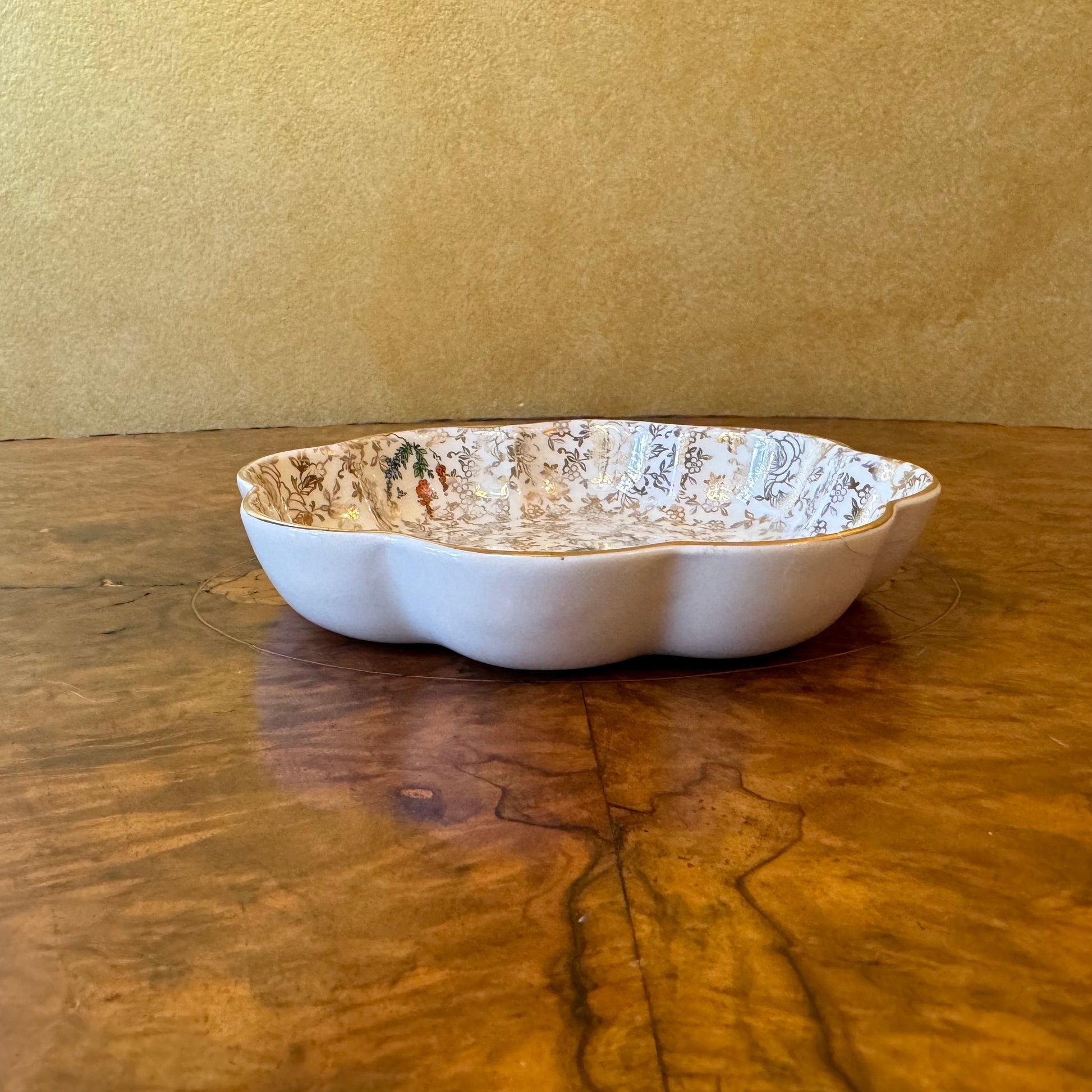 Porcelain Lady in Flower Garden Dish