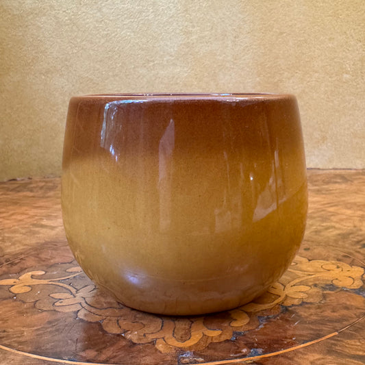 Pottery Brown Glaze Bowl Vase 