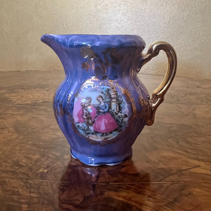 Purple Pearl Courting Print Demitasse Creamer Jug