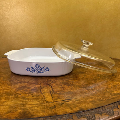 Pyrex White Blue Floral Cooking Dish 