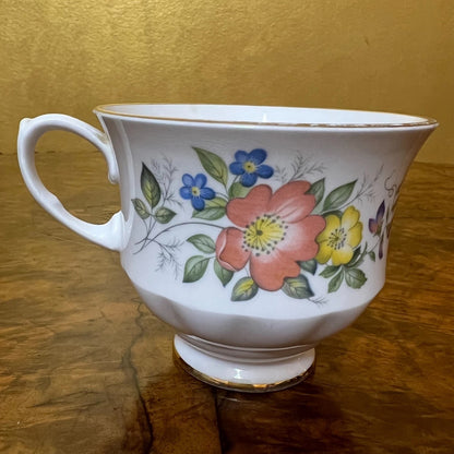 Queen Anne Apricot Floral Tea Cup
