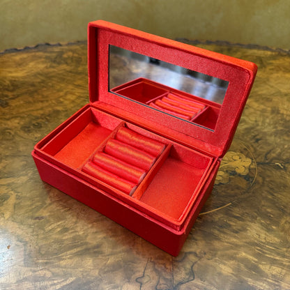 Red Floral Embroidery Jewellery Box 
