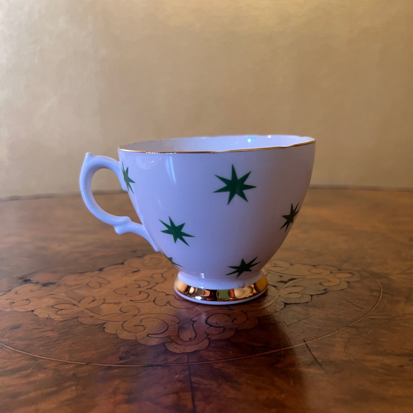 Royal Vale Green Star Tea Cup & Saucer 
