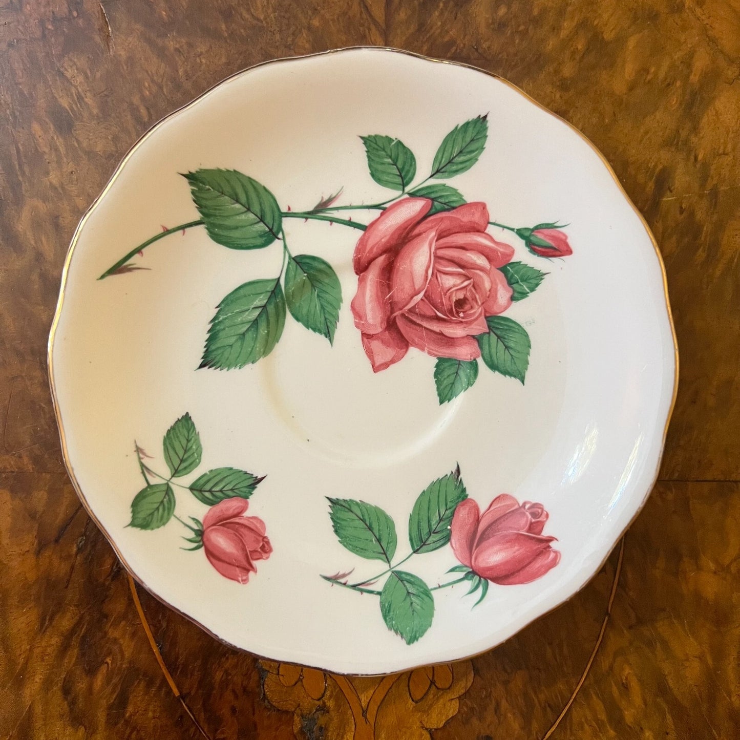 Royal Vale Rose Print Saucer 