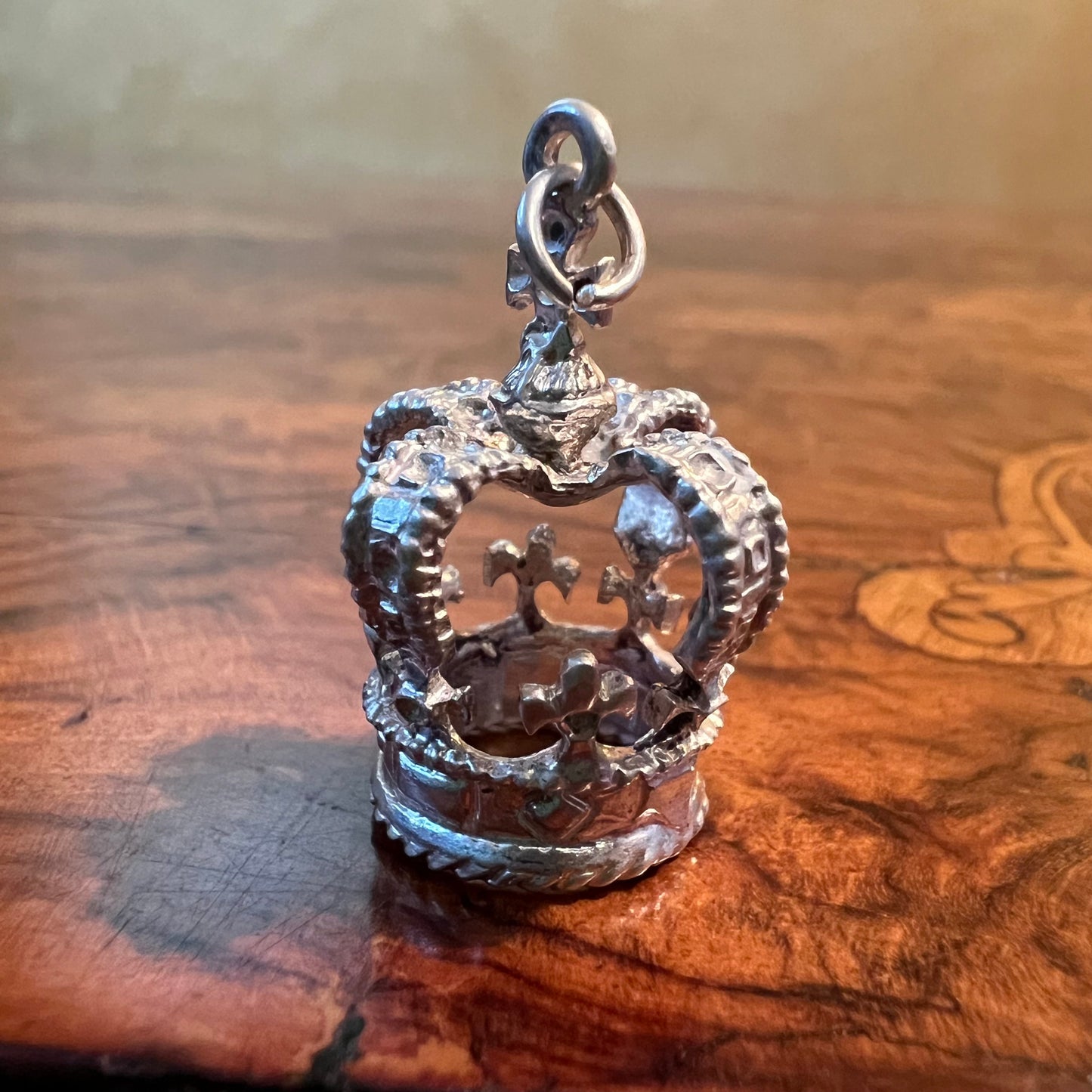 Silver Crown Pendant Charm