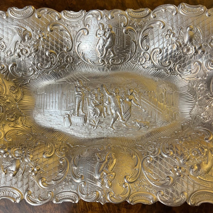 Silver Embossed Art Display Bowl 