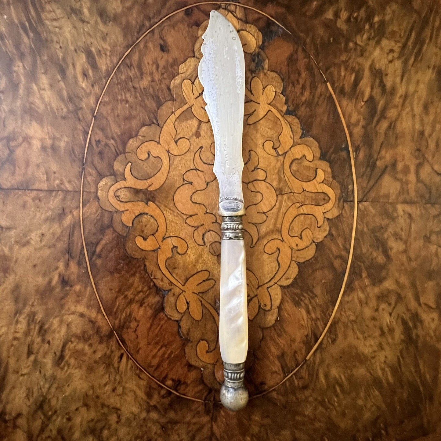Silver Plate & Mother Of Pearl Butter Knife 