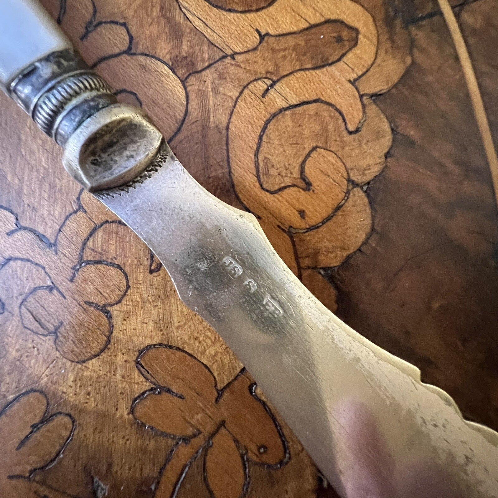Silver Plate & Mother Of Pearl Knife 