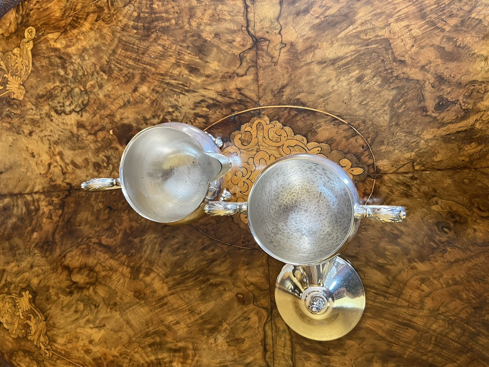Silver Plated Creamer & Sugar Bowl 