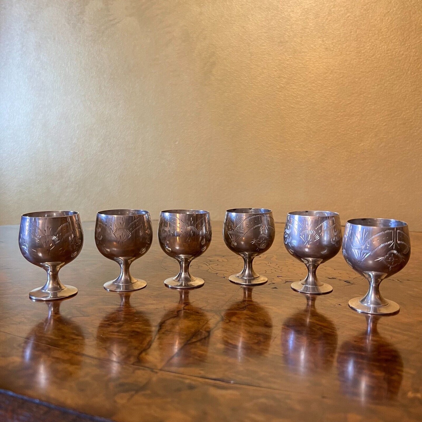  Silver Plated Port Glasses 