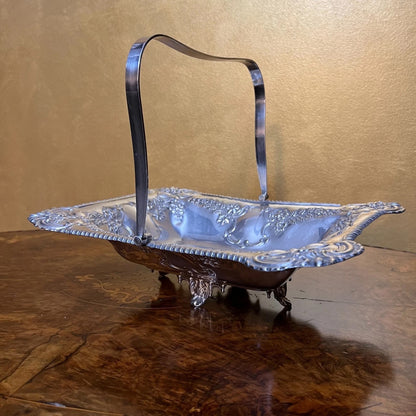 Silver Plated Tray Bowl With Handle