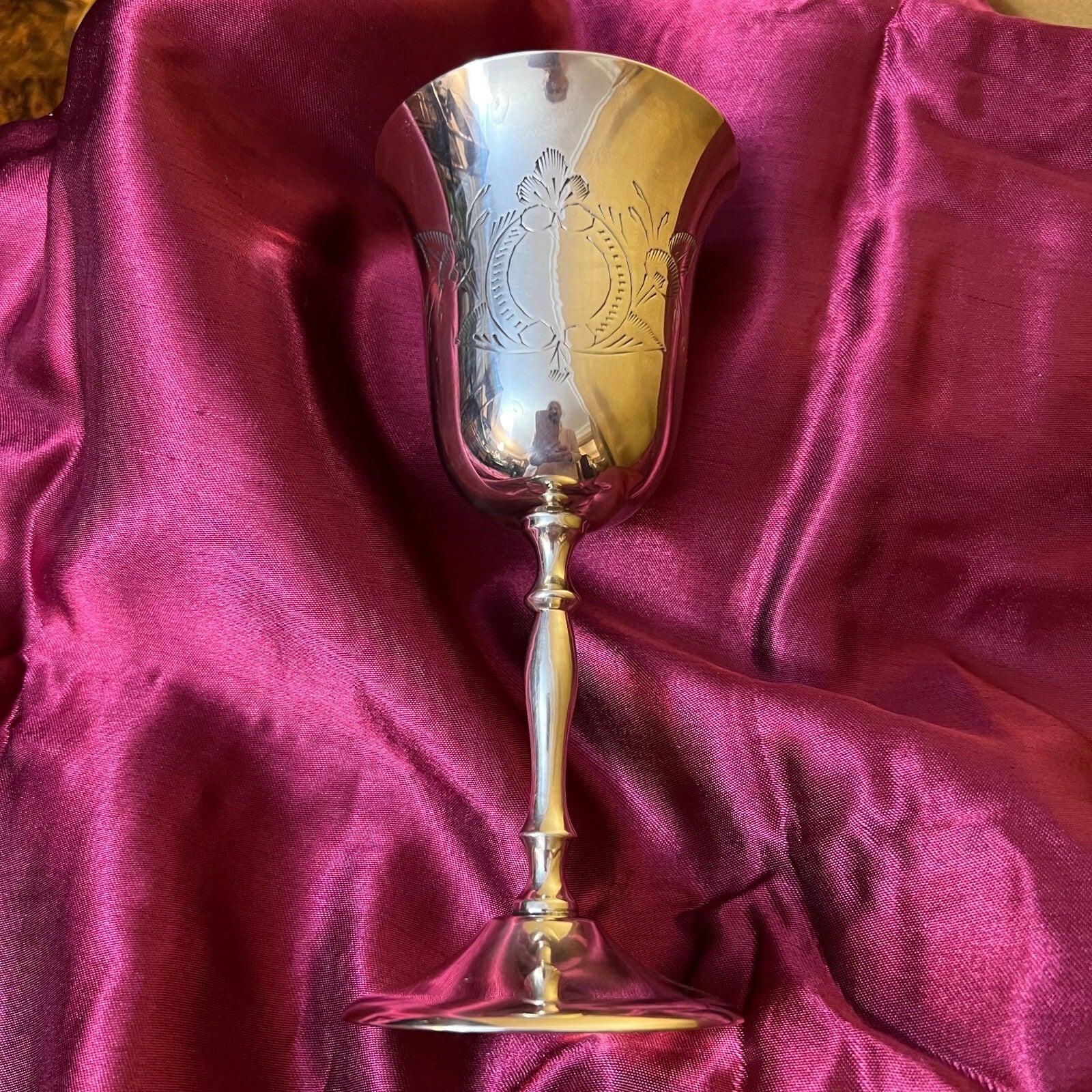 Silver Plated Wine Glass 