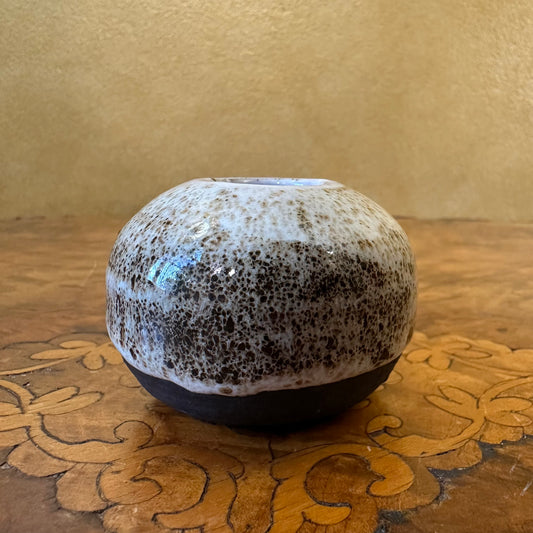 Spotty Ceramic Yellow Brown Black design Small Vase