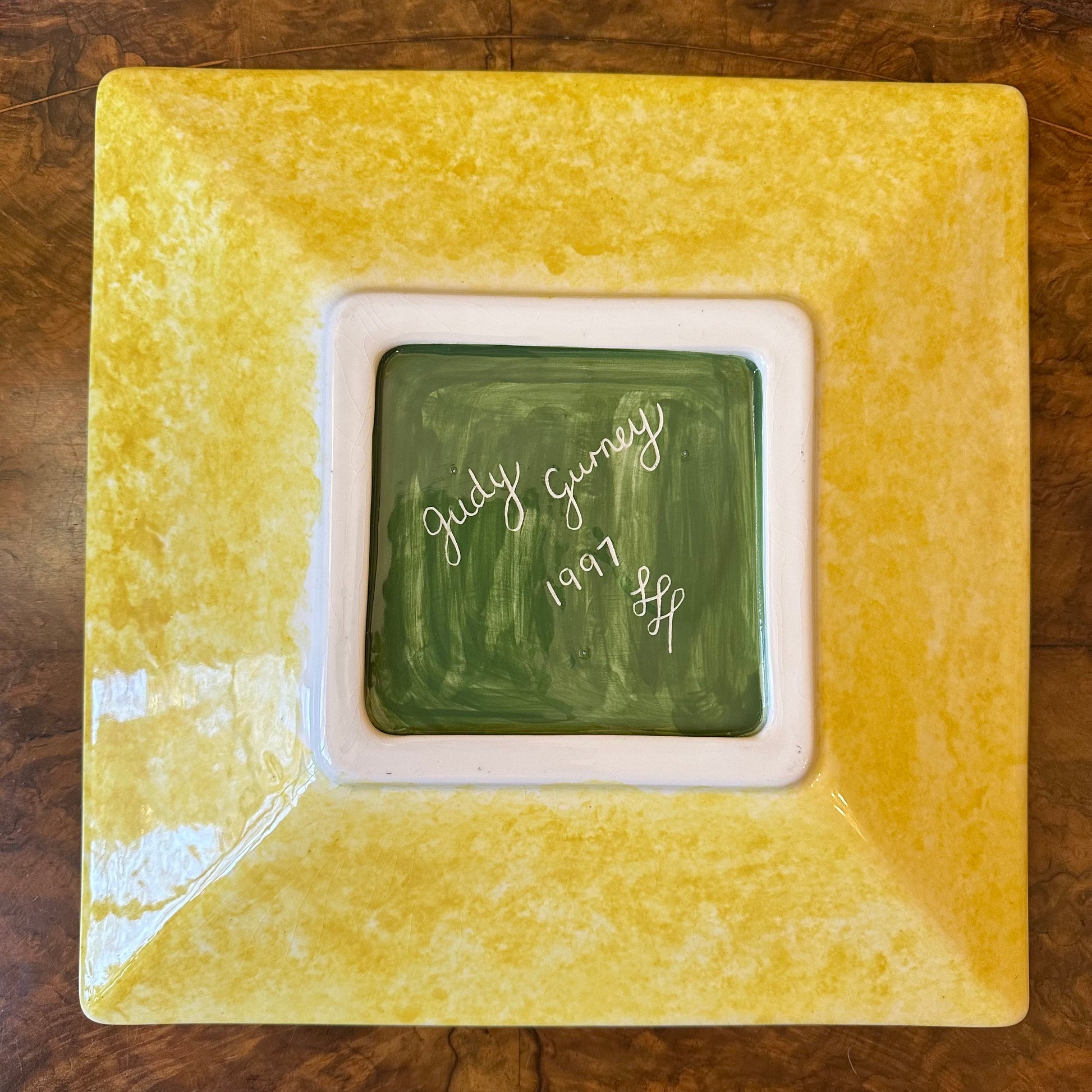 Square Hearts Yellow Platter