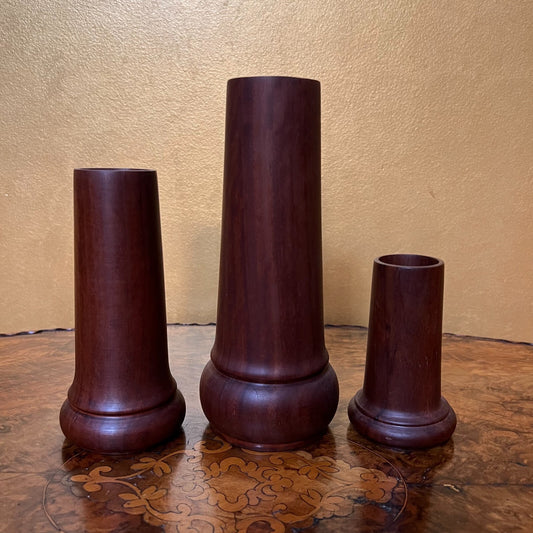 Three Hand Made Wooden Vase Hand made by EJH 1998