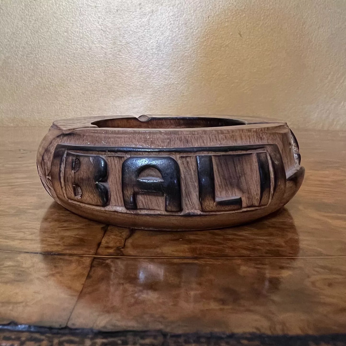 Vintage Bali Wooden Ashtray