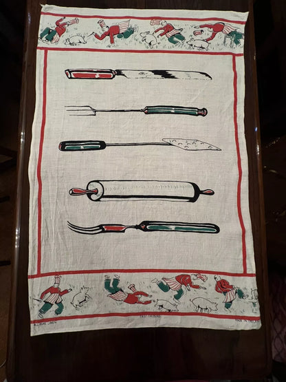 VintageIrishPureLinenTeaTowel